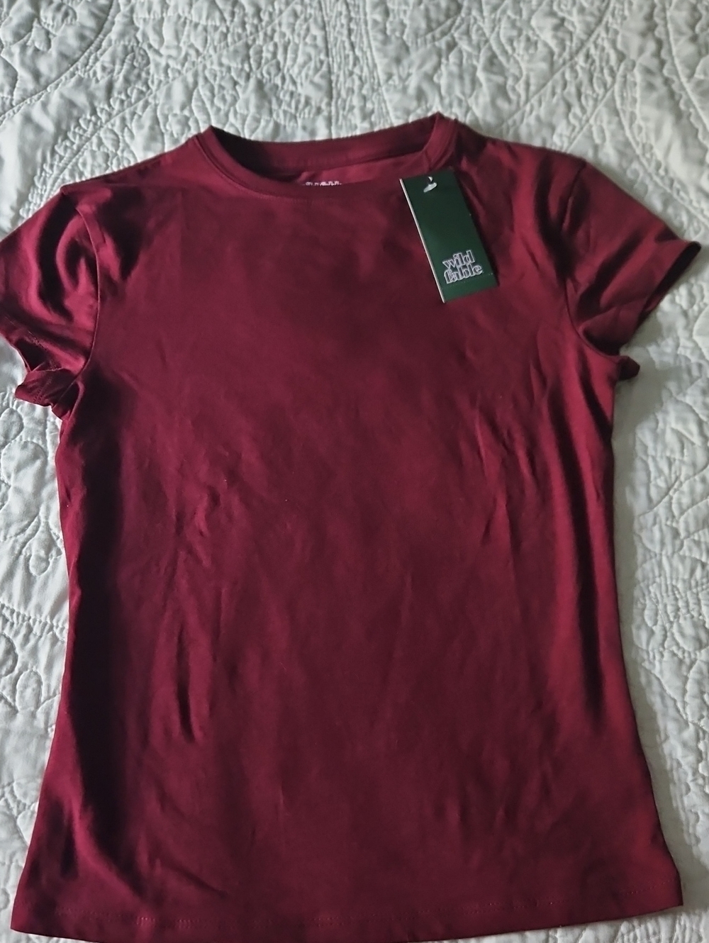wild fable Short Sleeve Crewneck Tee - Burgundy